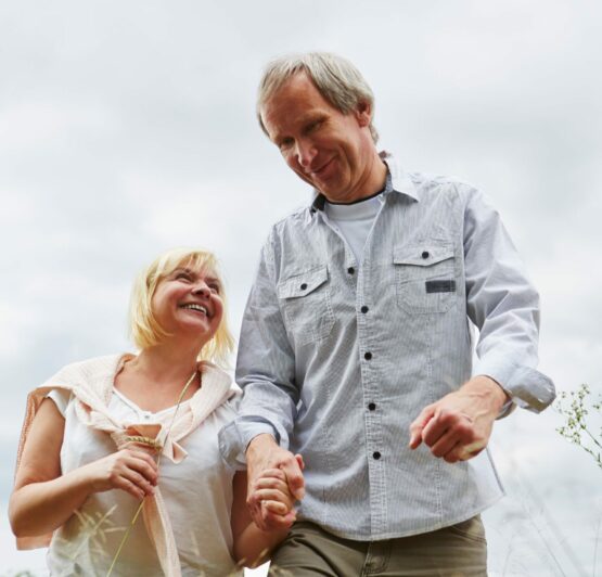 Couple in wheat field